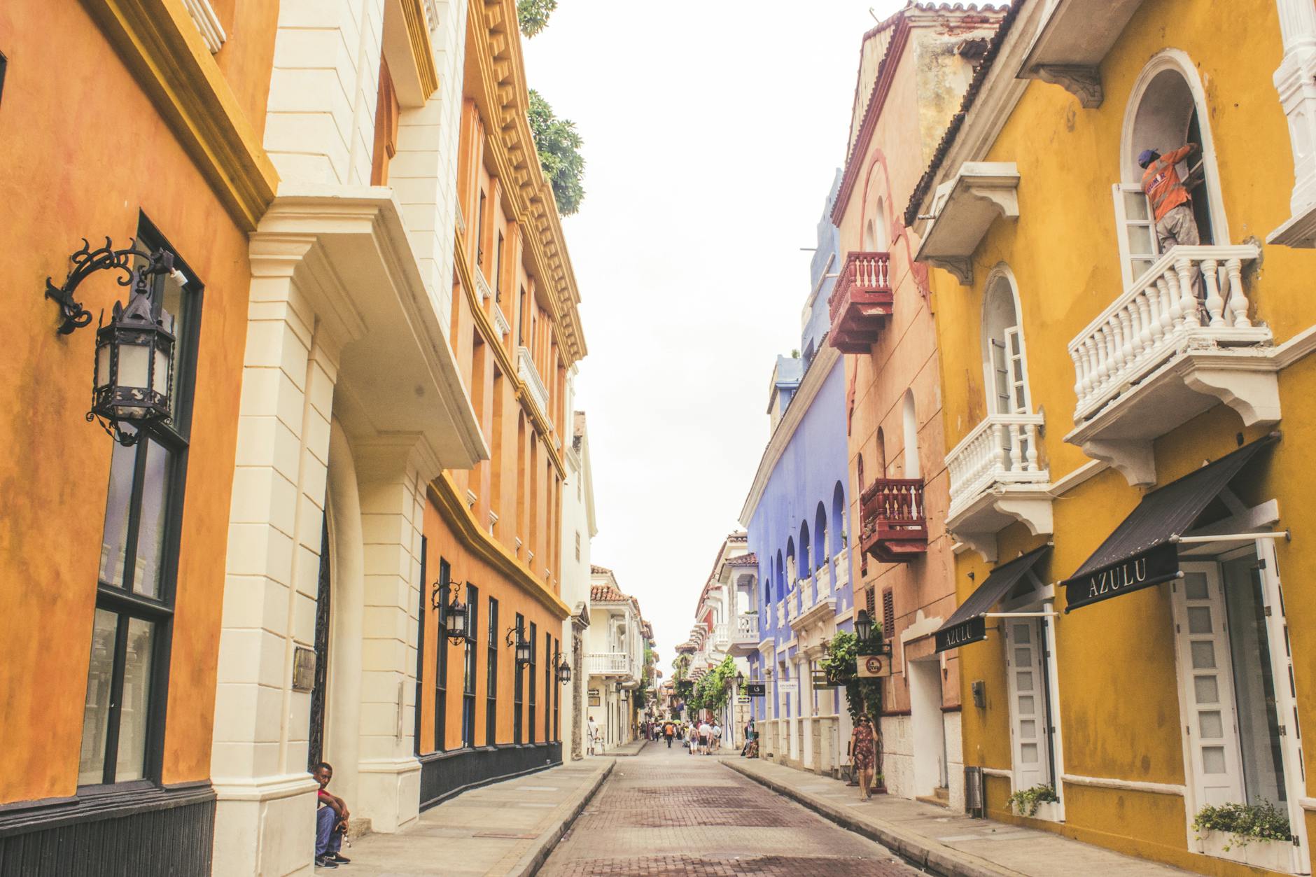 traditional houses in the center of cartagena colombia